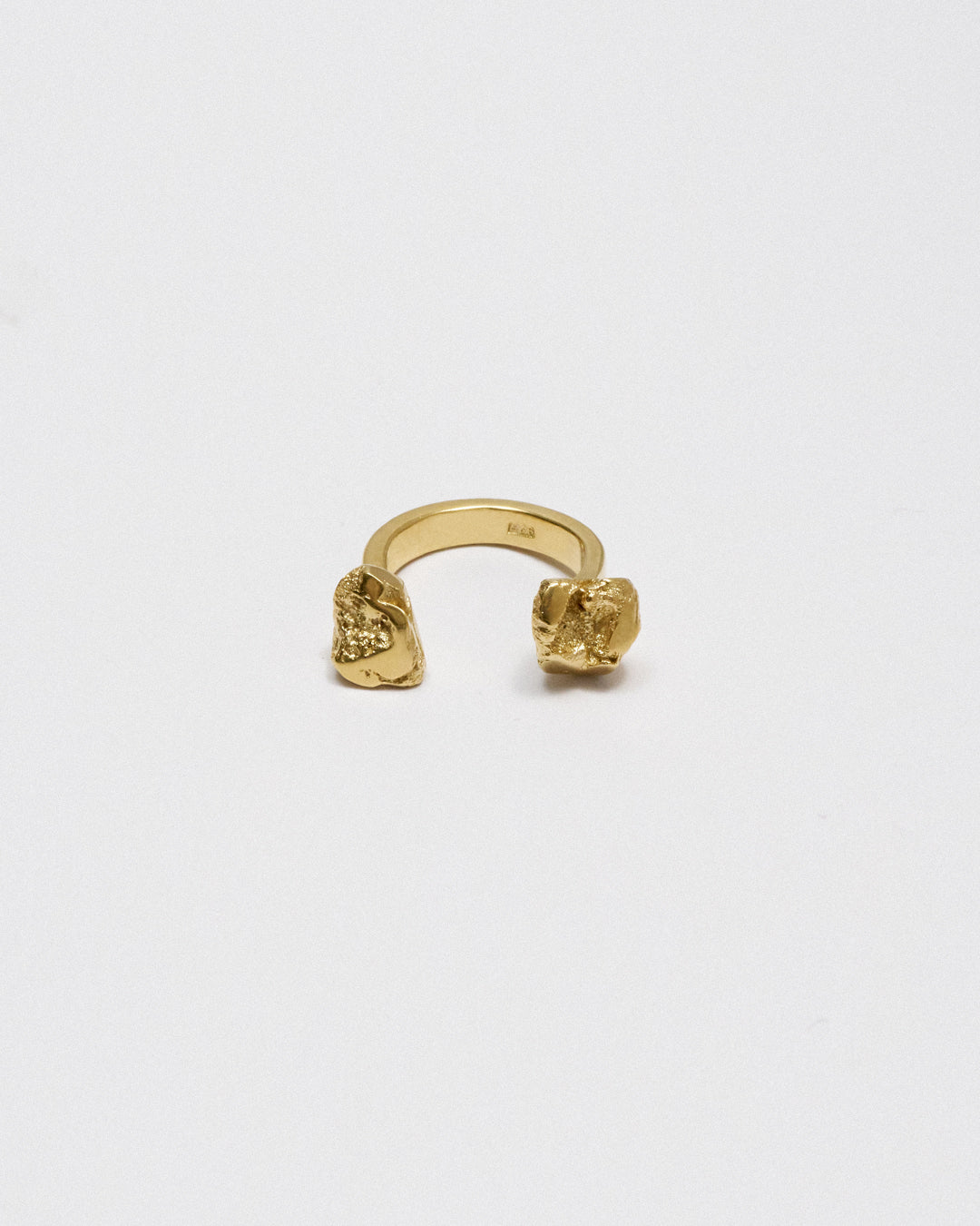 Two stones ring gold plated