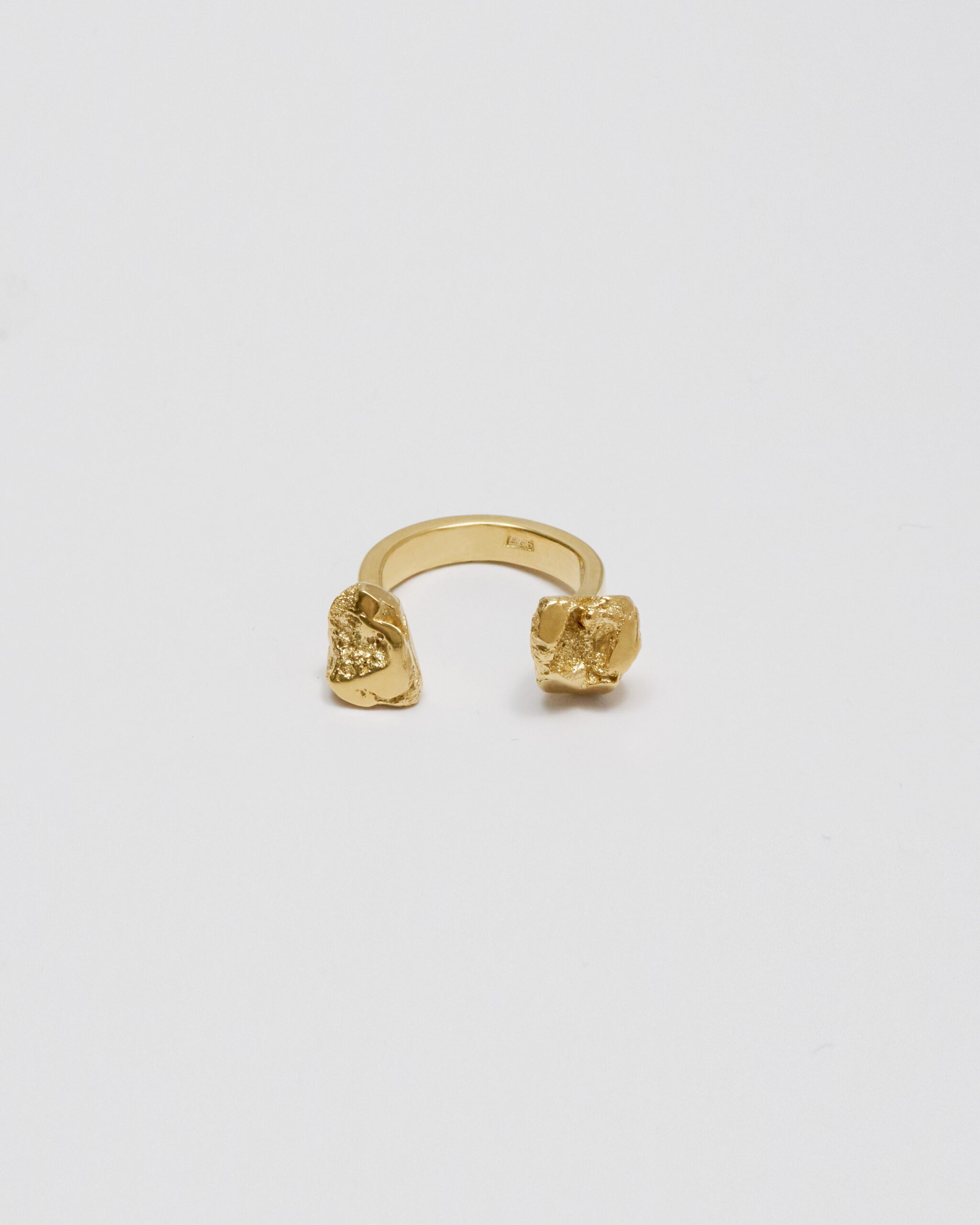 Two stones ring gold-plated